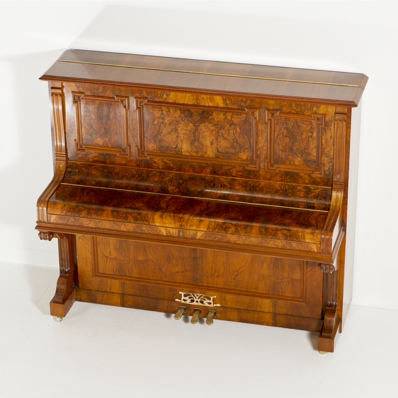 Burr walnut upright piano restoration
