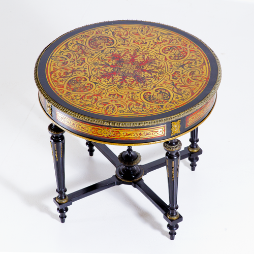 Brass inlay occasional table